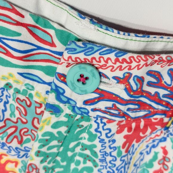 Lilly Pulitzer Callahan Shorts Blue Red Teal Coral Pattern Women’s Size 4 (31”W) - Picture 4 of 8